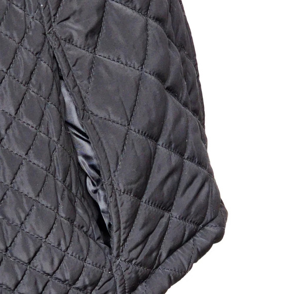 Adrienne Vittadini Womens Quilted Puffer Faux Fur Trimmed Vest Size Medium Black - Picture 5 of 16